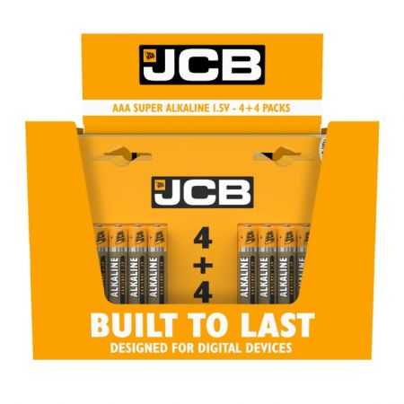 JCB AAA Batteries 4 + 4 Pack