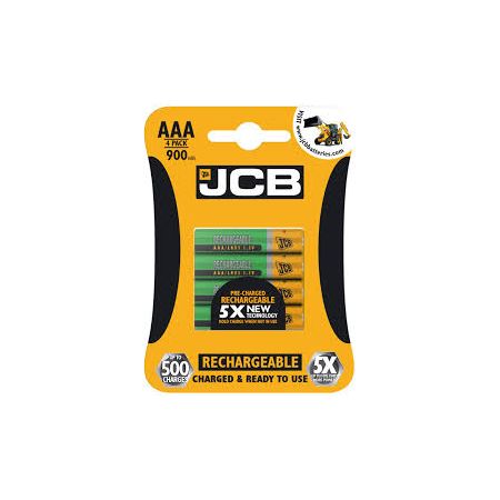 Jcb Aaa Ni-Mh Rechargeable 900Mah Battery - 4 Pack