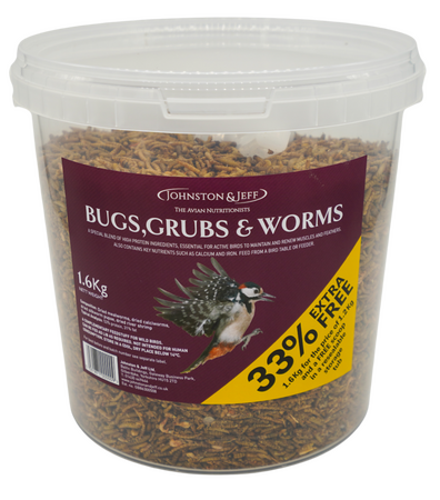 Johnston & Jeff Bugs, Grubs & Worms 1.2kg with 25% Extra - 1.6kg - image 1