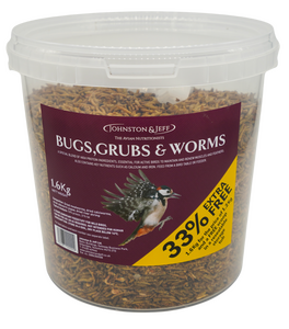 Johnston & Jeff Bugs, Grubs & Worms 1.2kg with 25% Extra - 1.6kg