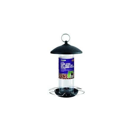 Large Black Steel Suet Treat & Mealworm Feeder