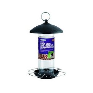 Large Black Steel Suet Treat & Mealworm Feeder