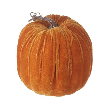 Large Orange Velvet Pumpkin