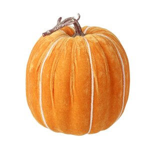 Large Orange Velvet Pumpkin