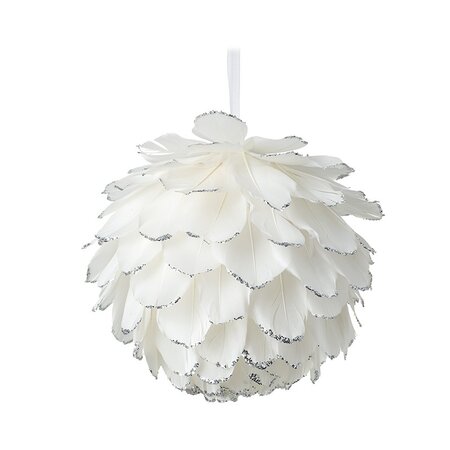 Large White Feather Bauble