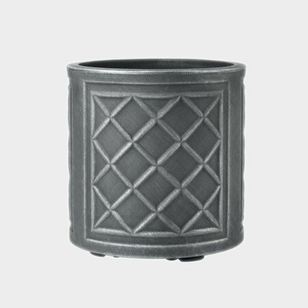 Lead Effect Round Planter 44Cm Pewter - image 2