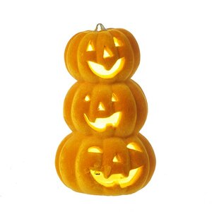 Light Up Ceramic Trio of Pumpkins
