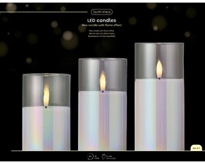 Lumineo LED 3 Candles Warm White - 12,15,17.5cm - image 1