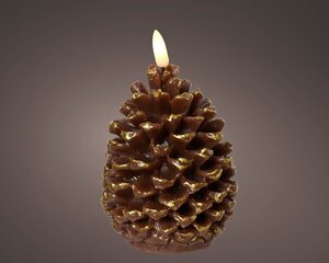 Lumineo LED Wax Candle Pinecone Warm White 13cm - image 1