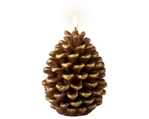 Lumineo LED Wax Candle Pinecone Warm White 15cm - image 1