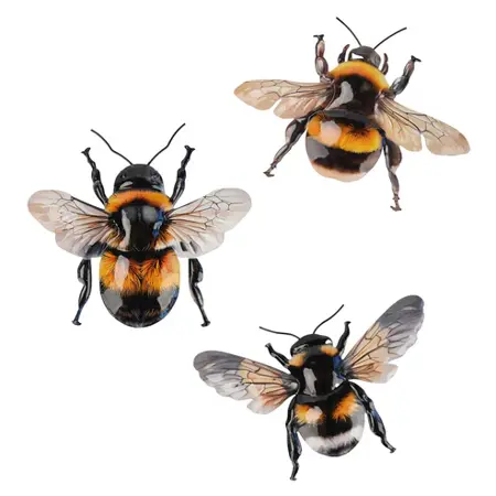 Metal Bee Wall Art - Set of 3 Metal Ornament