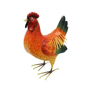 Metal Garden Sculpture - Red Hen