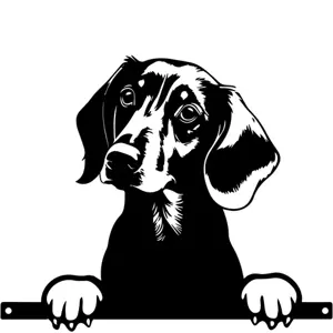 Metal Peeking Dog Silhouette - Dachshund