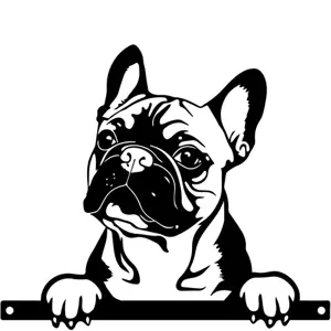 Metal Peeking Dog Silhouette - Frenchie
