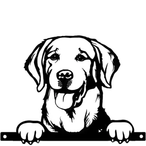 Metal Peeking Dog Silhouette - Labrador