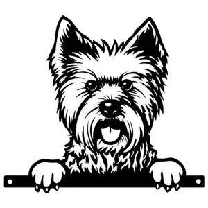 Metal Peeking Dog Silhouette - West Highland Terrier