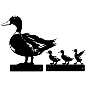 Metal Peeking Wildlife Silhouette - 3 Ducks