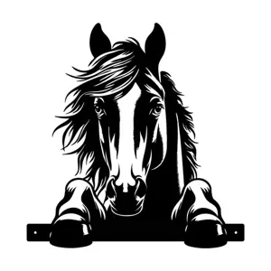Metal Peeking Wildlife Silhouette - Horse