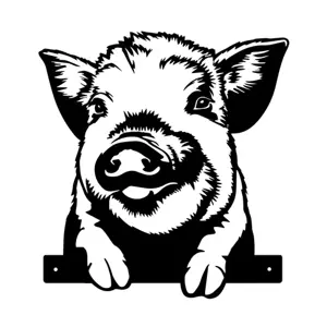 Metal Peeking Wildlife Silhouette - Pig