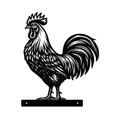 Metal Peeking Wildlife Silhouette - Rooster