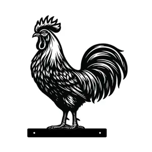 Metal Peeking Wildlife Silhouette - Rooster