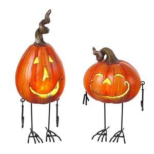 Metal & Resin Pumpkin Mix LED Light Up - Sold individually