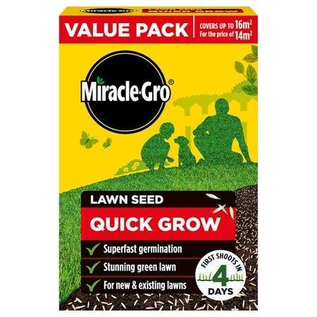Miracle-Gro Quick Grow Lawn Seed 16sqm for price of 14sqm