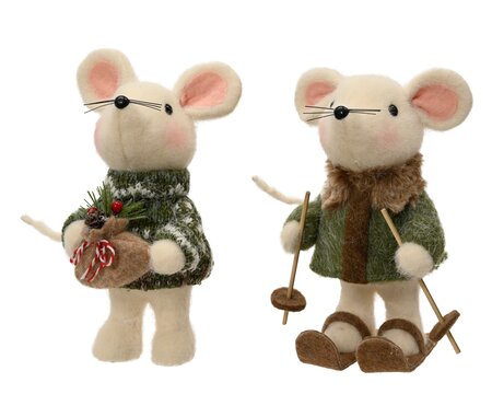 Mouse Wool Green/Colour(S) H23cm