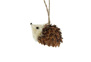 Natural Hedgehog Hanging Decoration 7cm