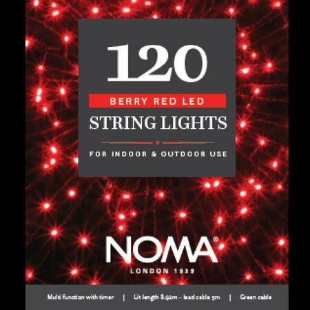 Noma 120 LED String Multi-function Red
