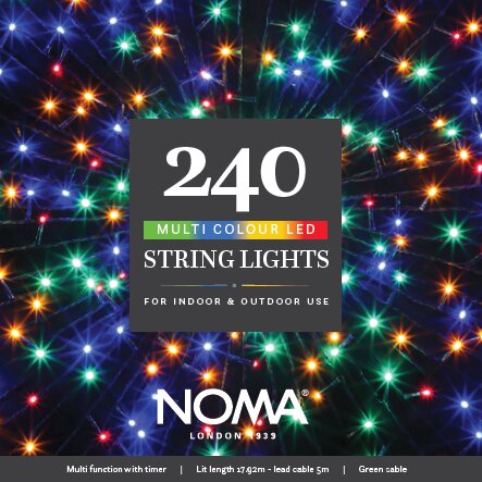 240 Multicolour  Multifunction String Lights With Green Cable - image 1