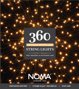 360 Antique White Multifunction String Lights With Green Cable - image 1