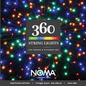 360 Multicolour  Multifunction String Lights With Green Cable - image 1