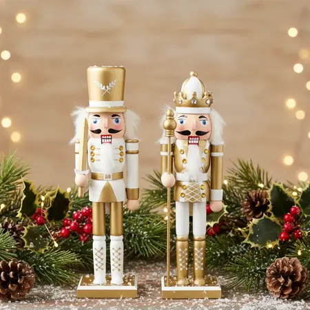 Nutcracker Large Gold & White 30cm