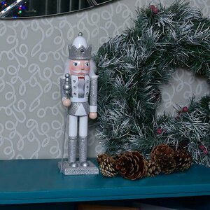 Nutcracker Large Silver & White 30cm