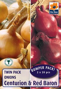 Onion Sets Centurion & Red Baron 40 Bulb Twin Pack
