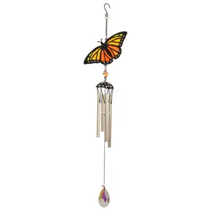 Orange Butterfly Suncatcher Hanging Wind Chime