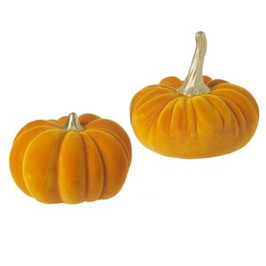 Orange & Gold Ceramic Velvet Pumpkin