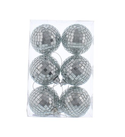 Pack of 6 x 6cm Silver Mirror Balls