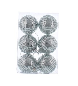 Pack of 6 x 6cm Silver Mirror Balls