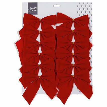 Premier 12 x 12cm Red Bow Decorations