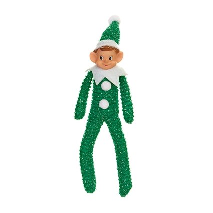 Premier 18cm Tinsel Elf  Christmas Decoration - image 2