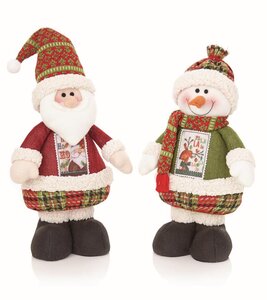 Premier 2 Asst Patchwork 35cm Santa/Snowman - image 1