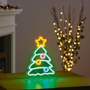 Premier 25cm Christmas Tree Neon Table Top - image 2