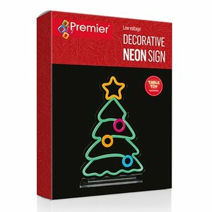 Premier 25cm Christmas Tree Neon Table Top - image 1