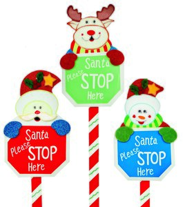 Premier 3 Assorted Designs Santa Stop Here Sign