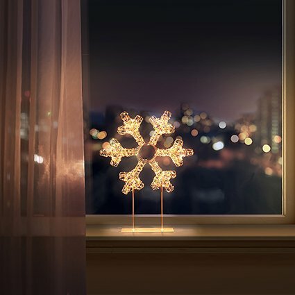 Premier 45cm Gold Table Top Snowflake 720 LED - Warm White - image 2