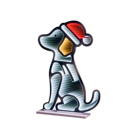 Premier 60cm Sitting Dog with Hat Infinity Mirror
