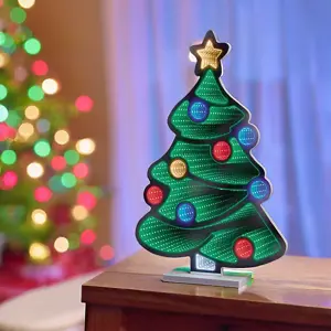 Premier 60cm Standing Christmas Tree Infinity Mirror