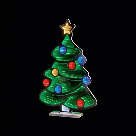 Premier 60cm Standing Christmas Tree Infinity Mirror - image 3
